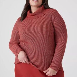 LANE BRYANT - Long-Sleeve Cowlneck Rib Sweater